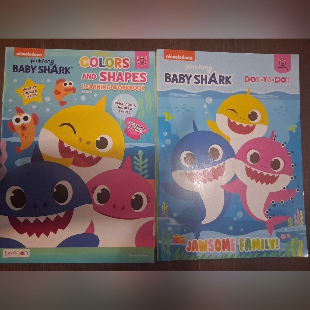 Set Of 2 New Baby Shark Activity Books